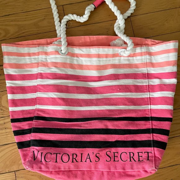 Victoria Secrets striped tote bag - Picture 1 of 4